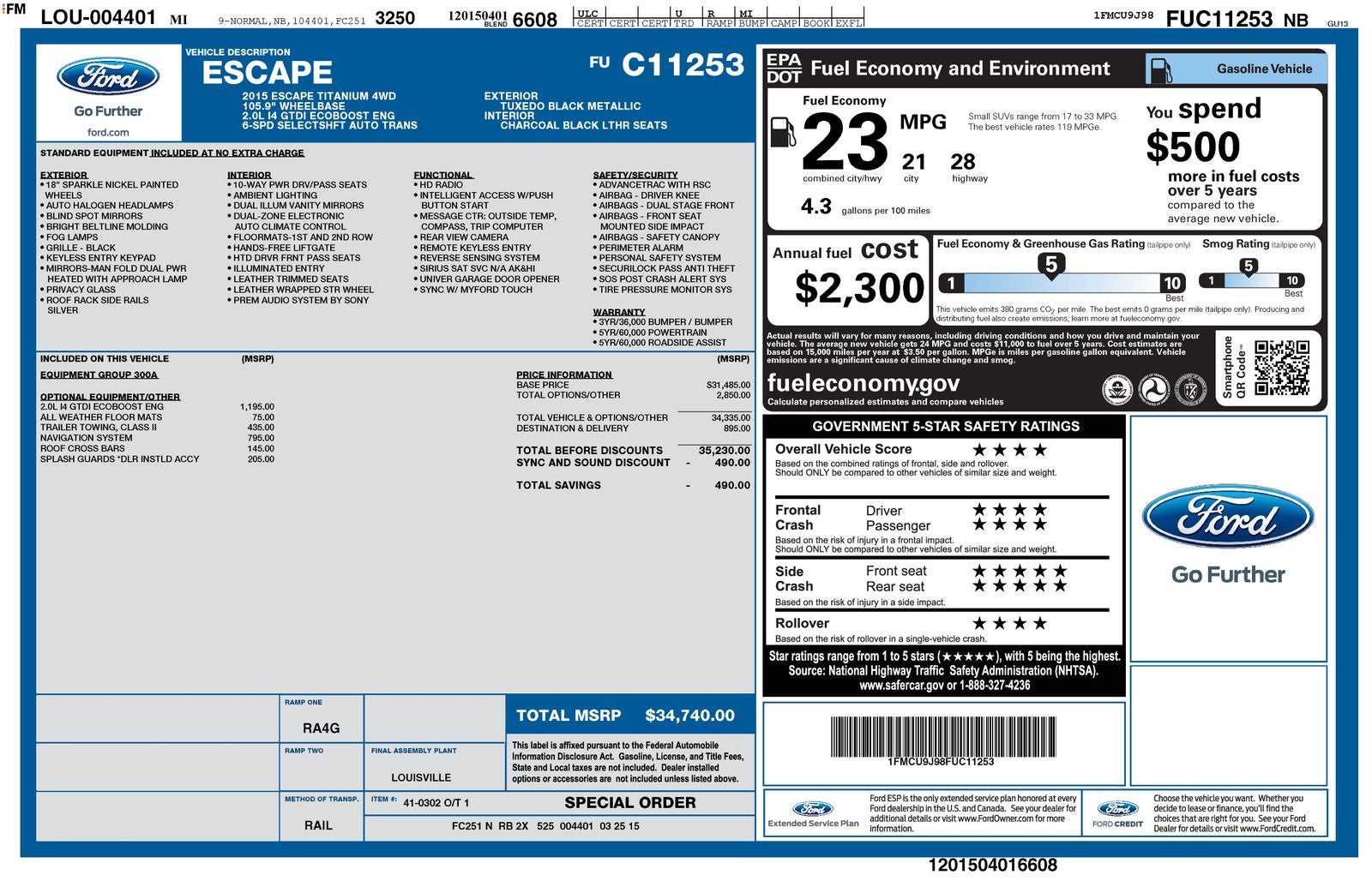 2015 Ford Escape Titanium