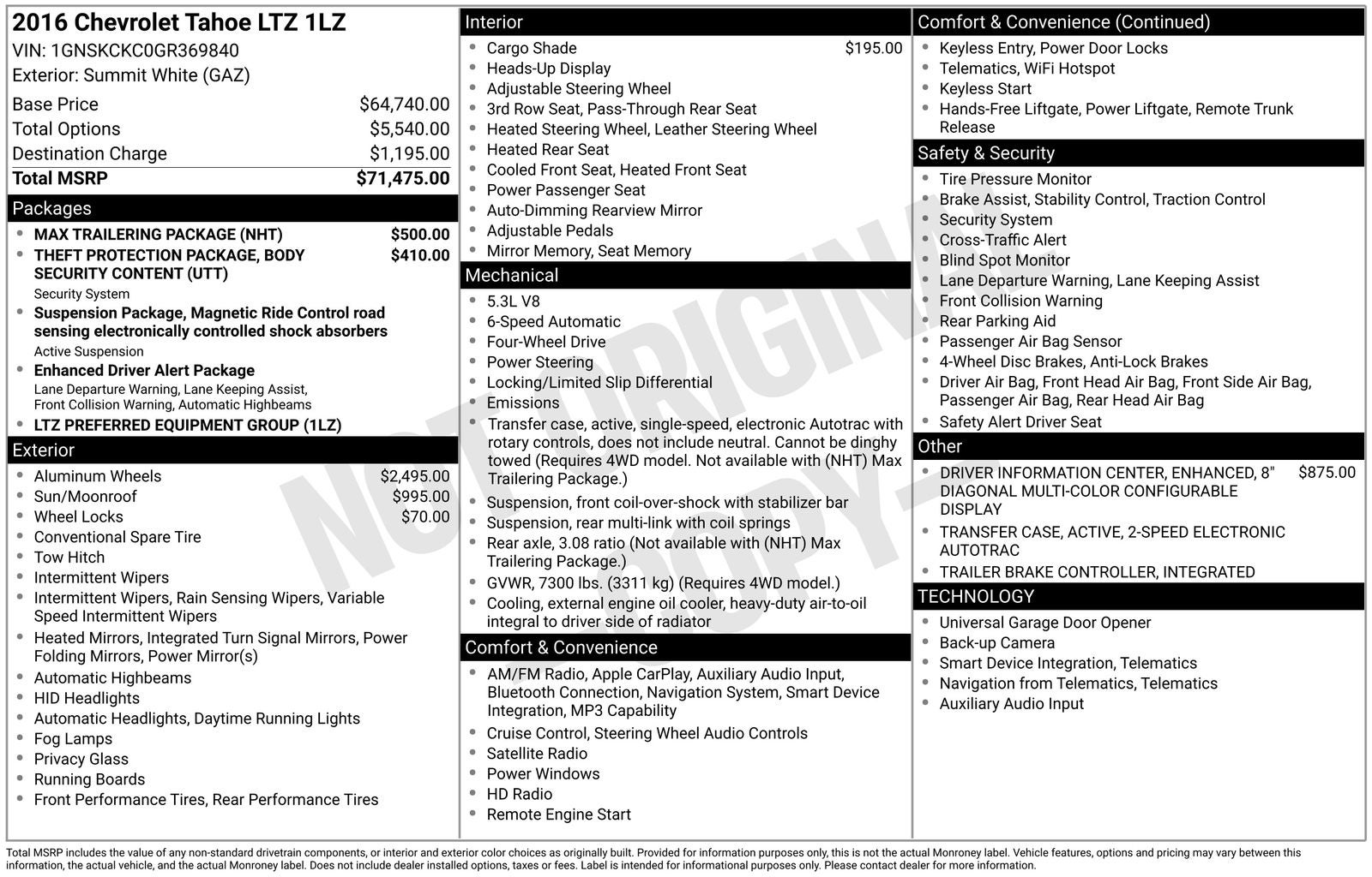 2016 Chevrolet Tahoe LTZ