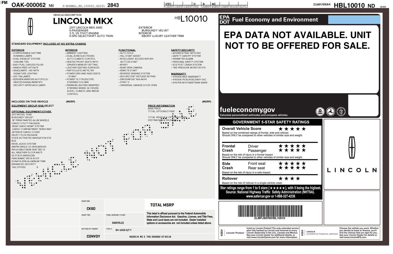 2017 Lincoln MKX Select