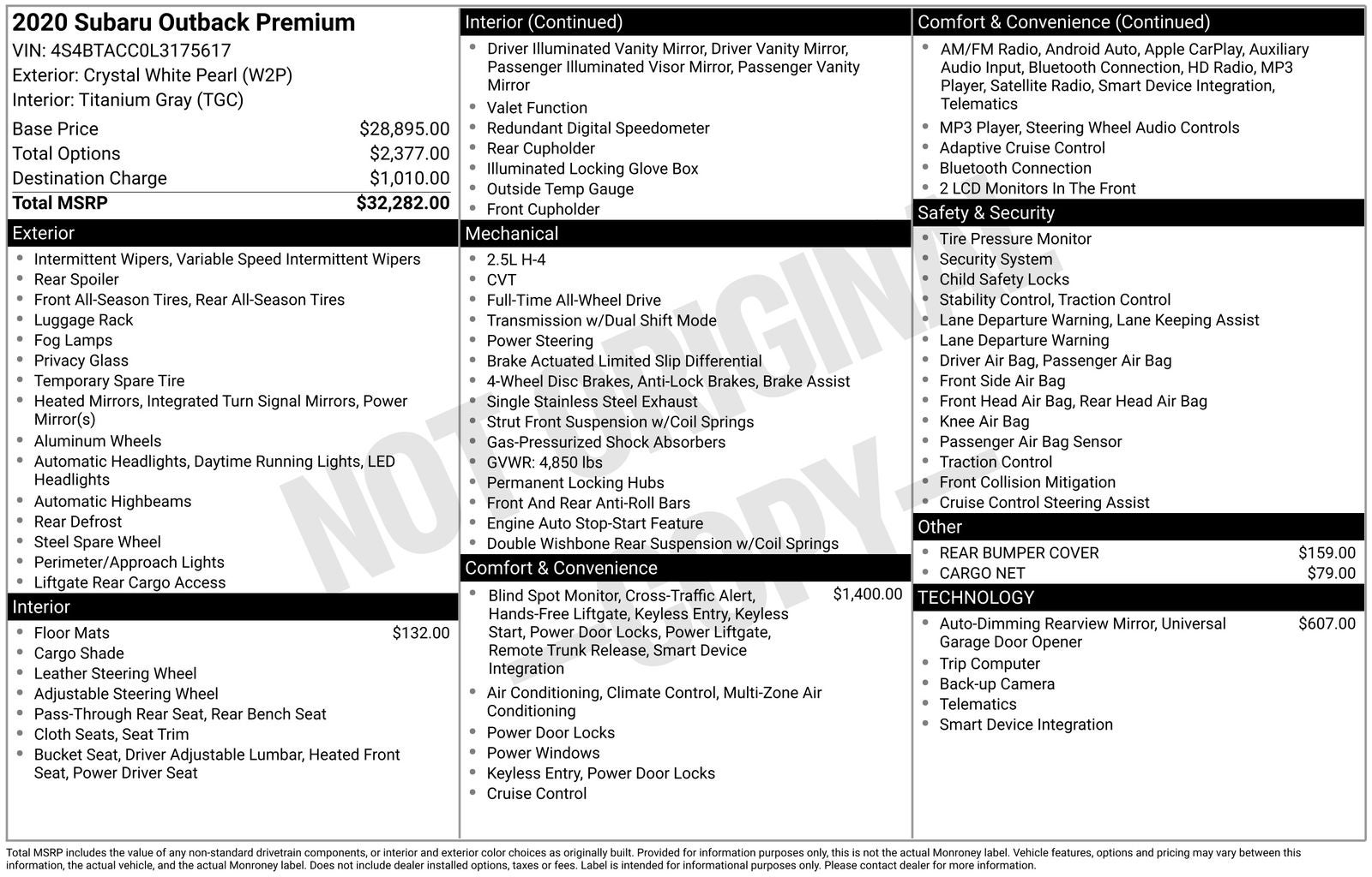 2020 Subaru Outback Premium