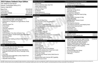 2023 Subaru Outback Onyx Edition