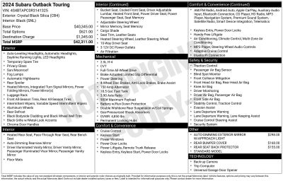 2024 Subaru Outback Touring