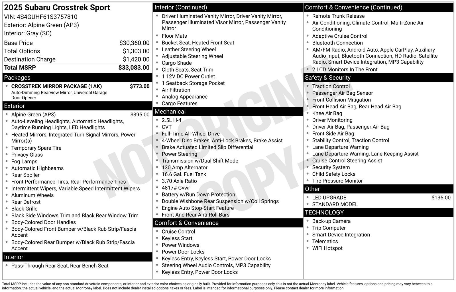 2025 Subaru Crosstrek Sport