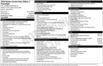 2024 Subaru Ascent Onyx Edition