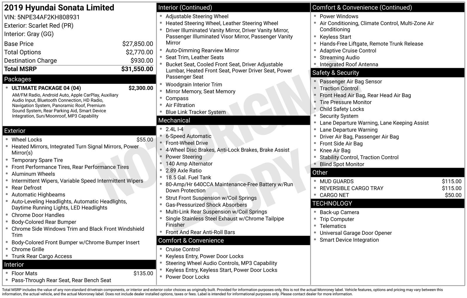 2019 Hyundai SONATA Limited