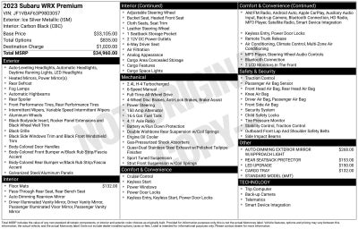 2023 Subaru WRX Premium