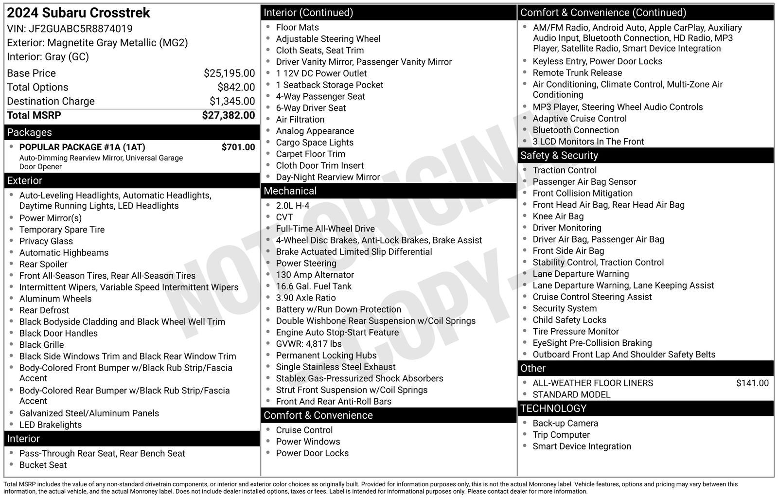 2024 Subaru Crosstrek Base