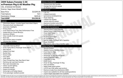 2009 Subaru Forester 2.5X Premium
