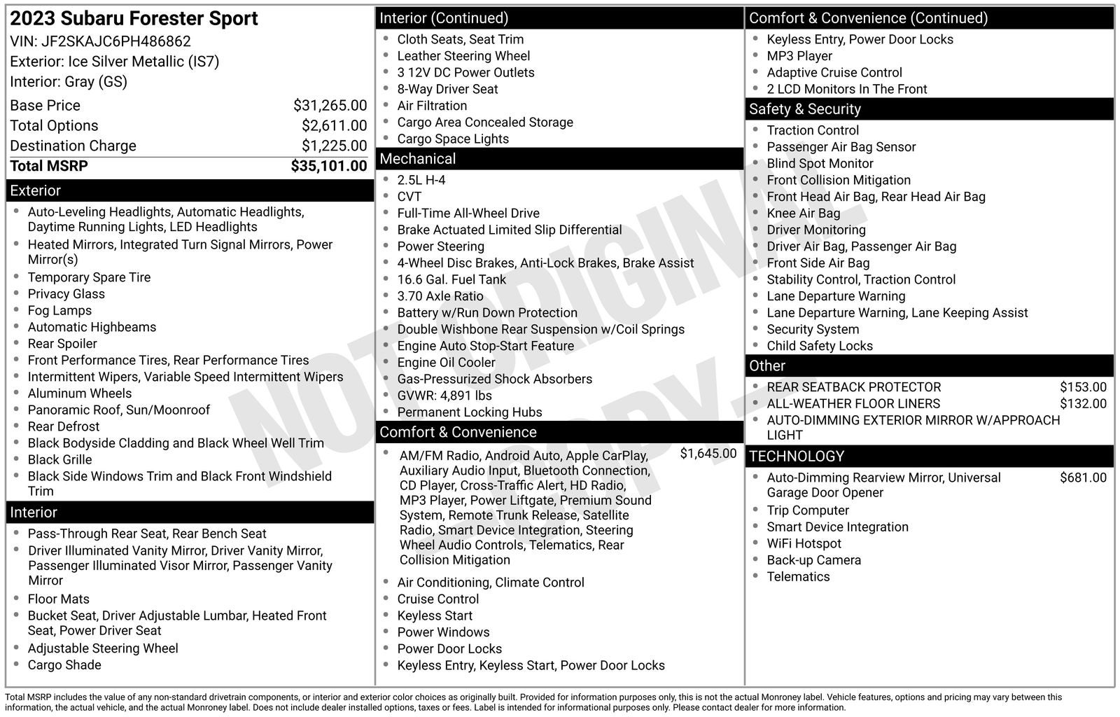 2023 Subaru Forester Sport