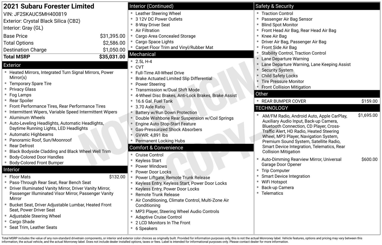 2021 Subaru Forester Limited