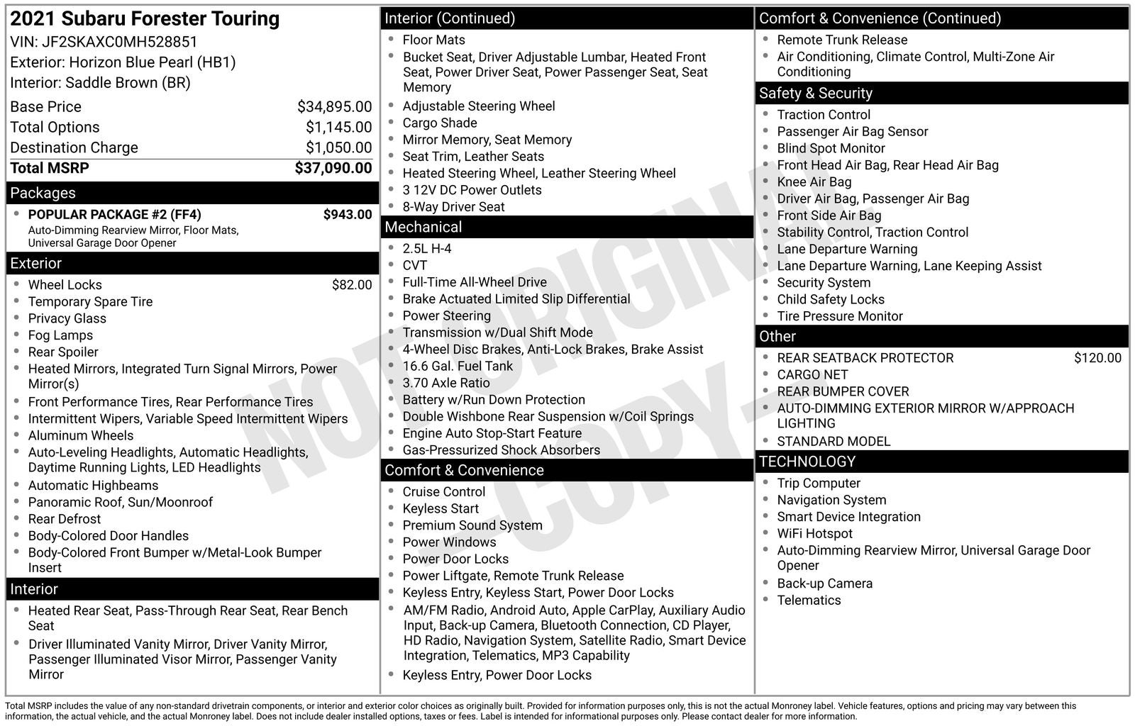 2021 Subaru Forester Touring