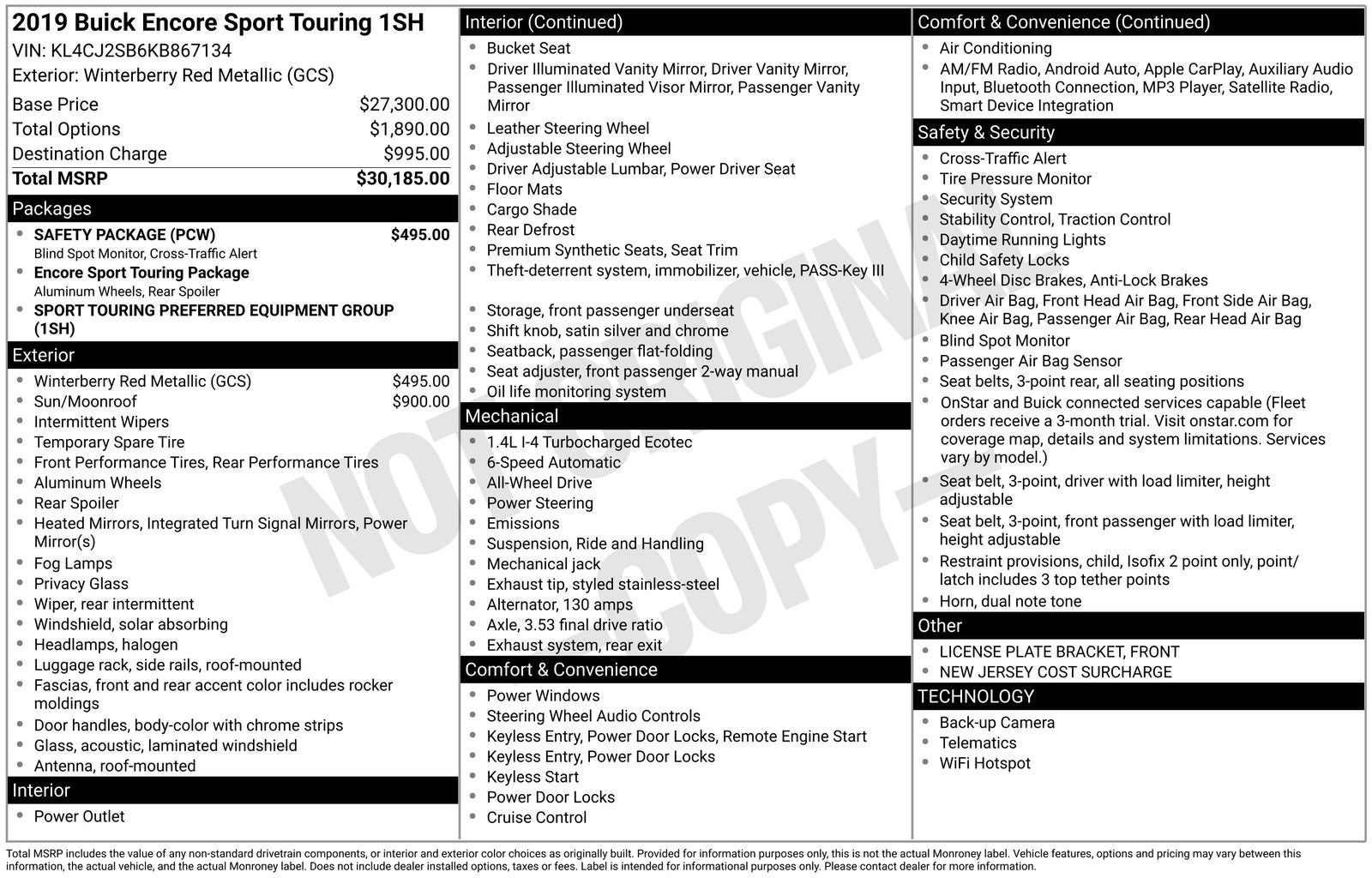 2019 Buick Encore Sport Touring