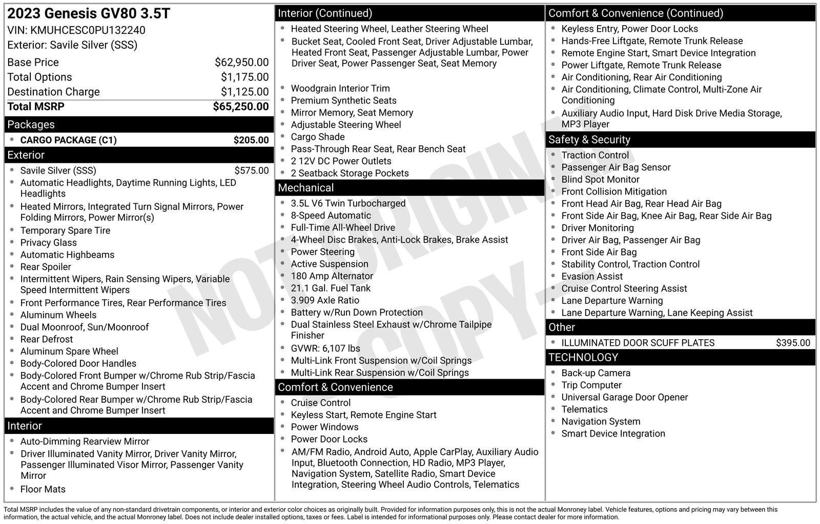 2023 Genesis GV80 3.5T Advanced +