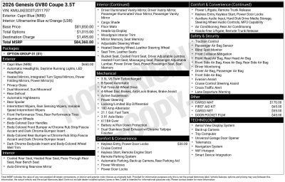 2026 Genesis GV80 Coupe 3.5T