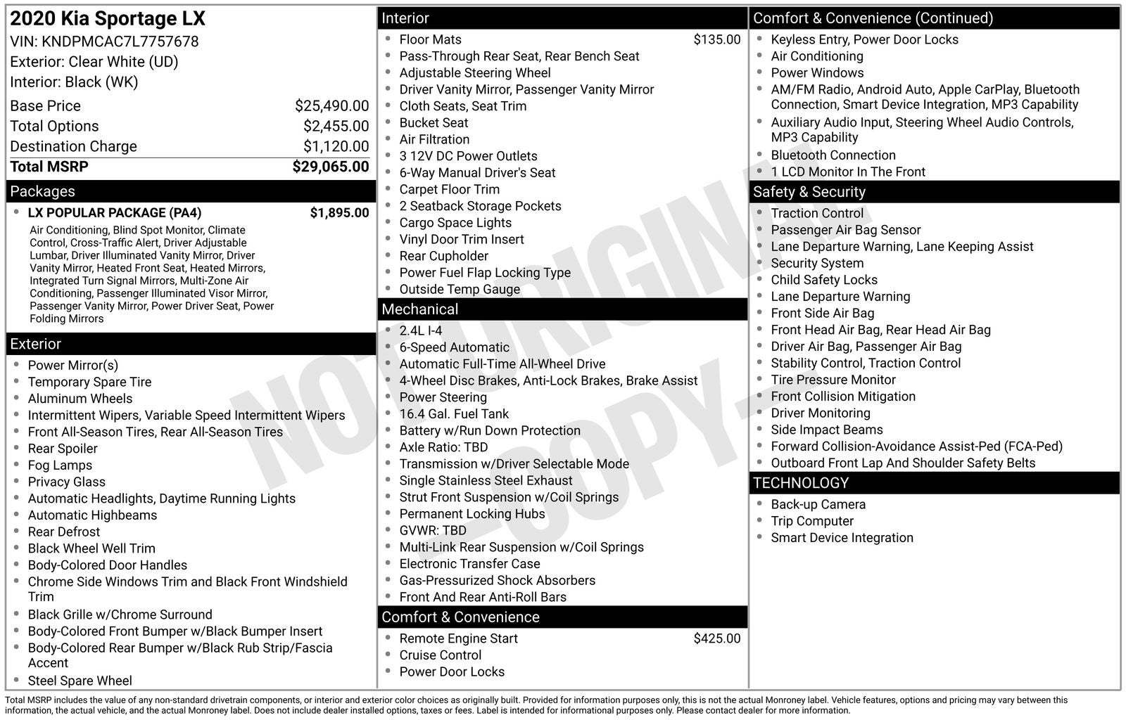 2020 Kia Sportage LX