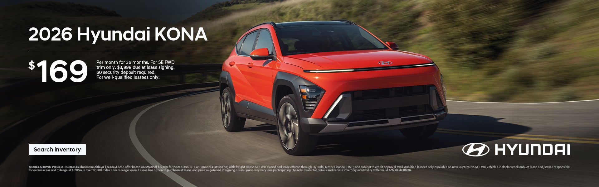 2026 Hyundai Kona Lease Offer