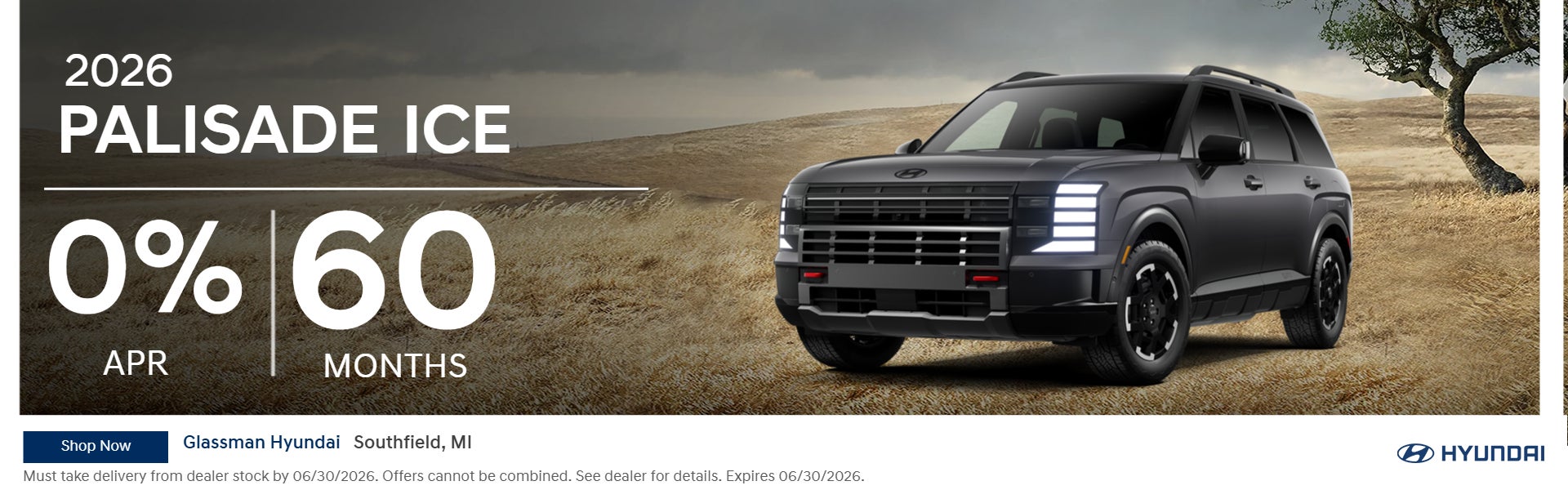 2026 PALISADE ICE 0% APR FOR 60 MONTHS