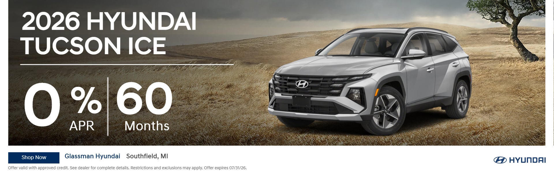 2026 Tucson ICE 0% APR for 60 months