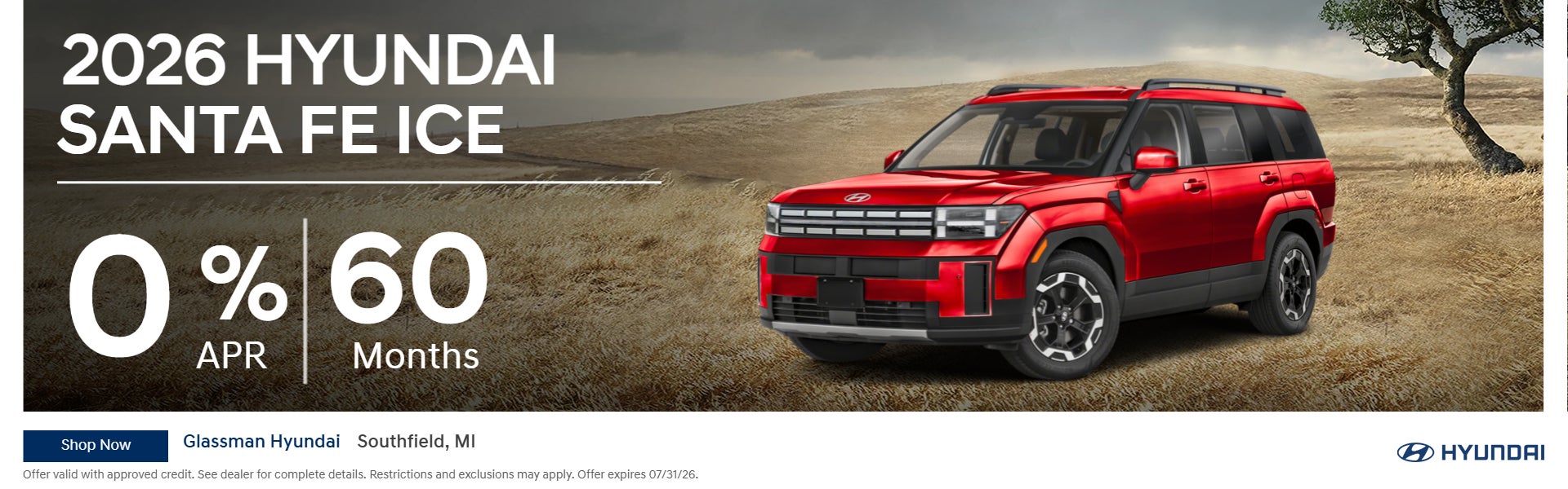 2026 Santa Fe ICE 0% APR for 60 months